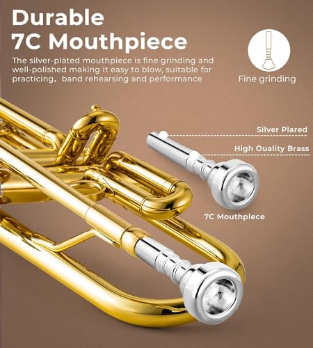 Vangoa Gold Bb Trumpet for Student School Orchestra