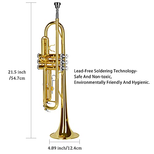 EASTROCK Bb Trumpet Set with VIP Accessories (Gold)