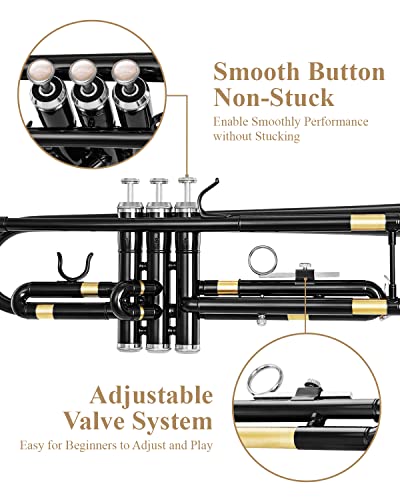 Eastar Bb Trumpet Set for Student Beginner, Black