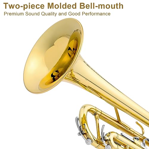 Ktaxon Bb Trumpet for Beginners, Student with Accessories