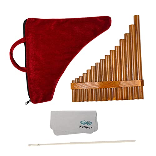 Professional Pan Flute Set with 15 Bamboo Pipes