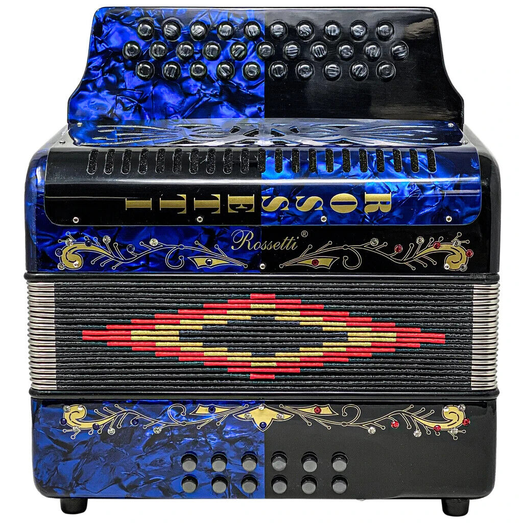Rossetti 3112 GCF 31 Button Diatonic Accordion - Black/Blue