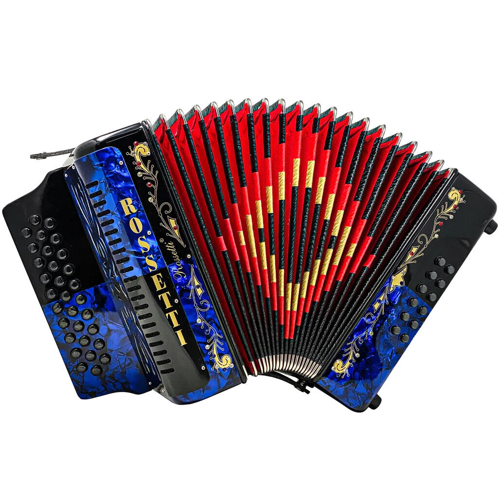 Rossetti 3112 GCF 31 Button Diatonic Accordion - Black/Blue