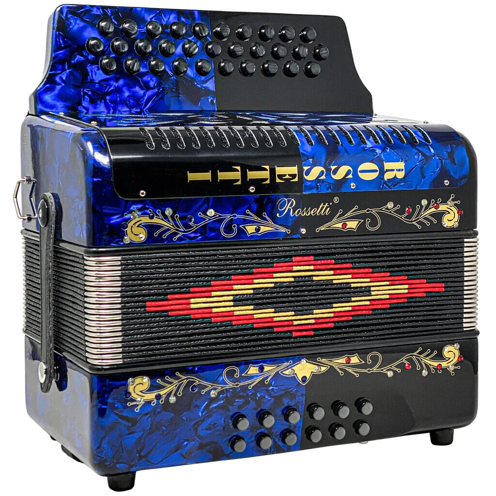 Rossetti 3112 GCF 31 Button Diatonic Accordion - Black/Blue