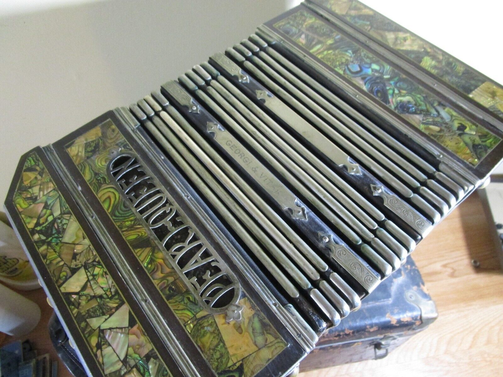 Georgi Vitak Antique Pearl Queen Button Accordion Case