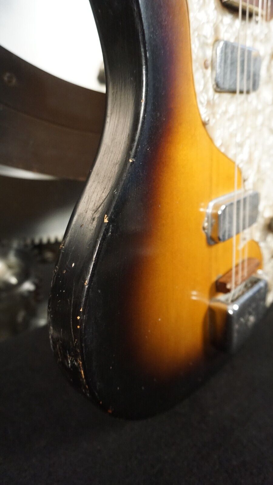 could be rewritten as "1960s Vintage Kay Electric Guitar - Tobacco Burst