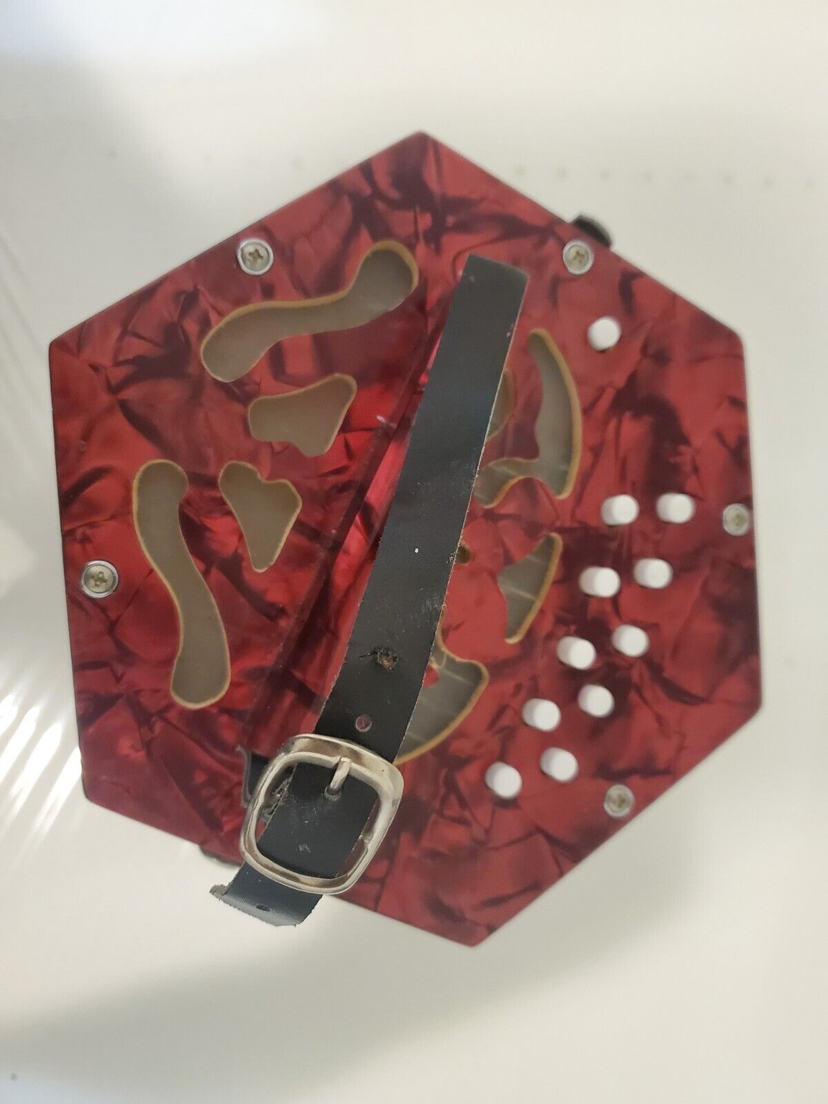 Anglo Style Red Pearl Concertina Accordion Music Instrument