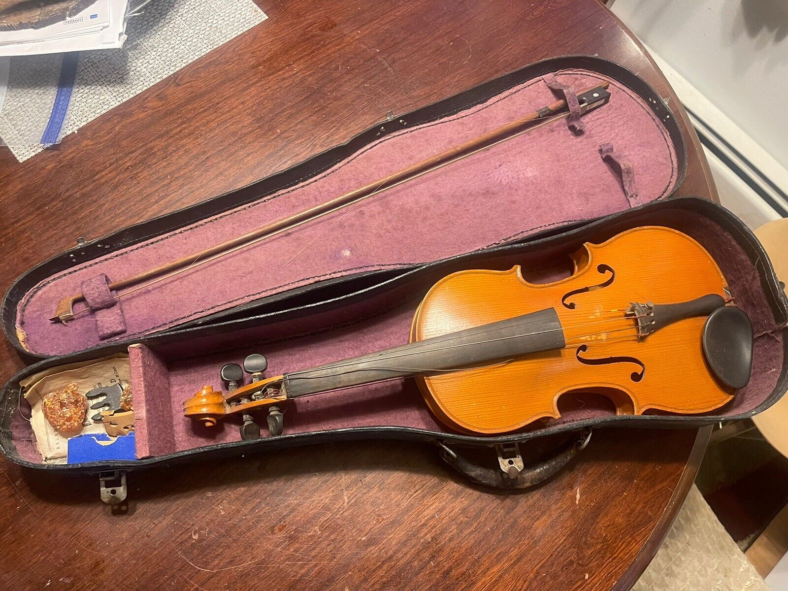 Vintage Rare Antique Violin Set with German Bow
