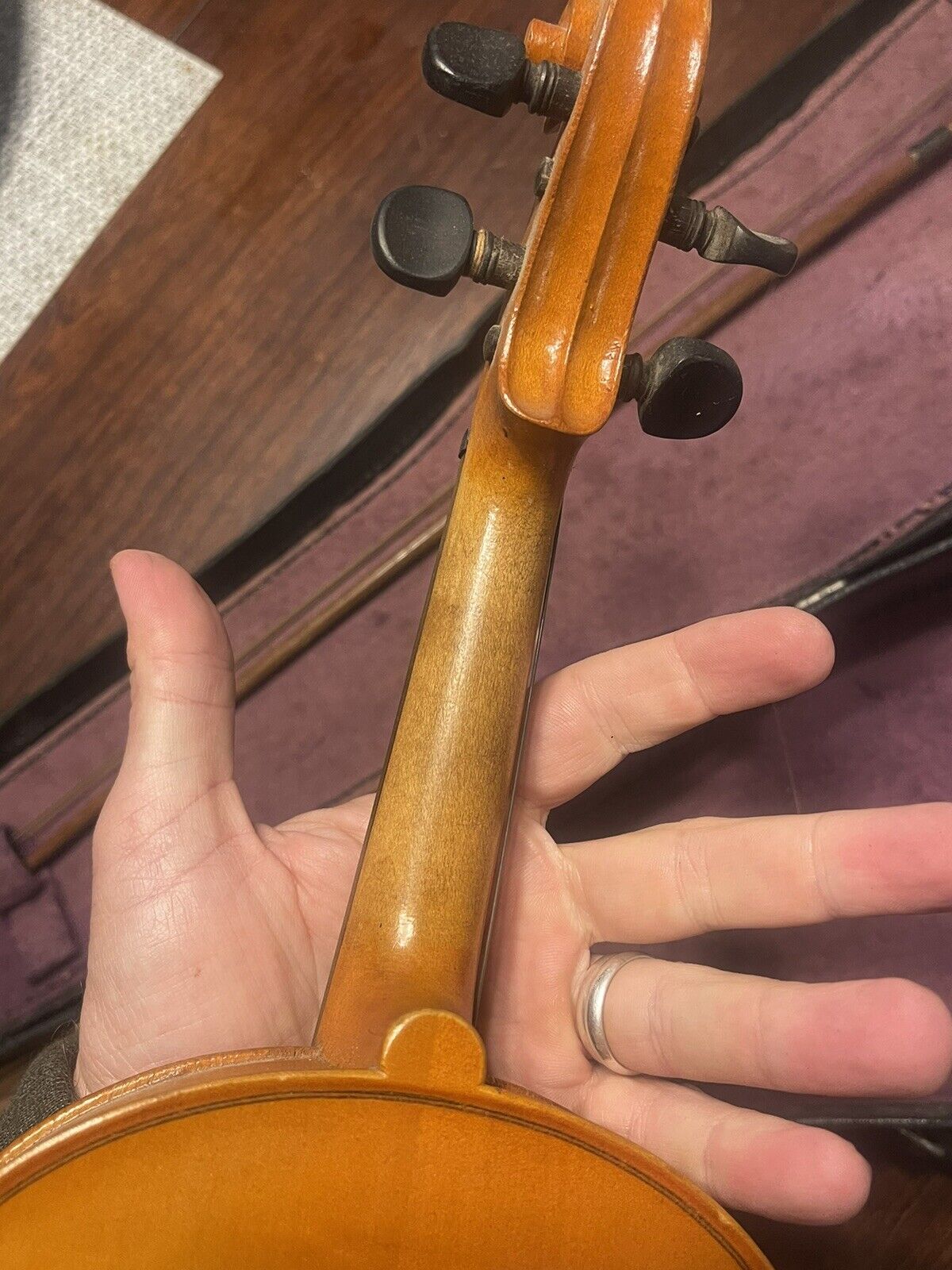 Vintage Rare Antique Violin Set with German Bow