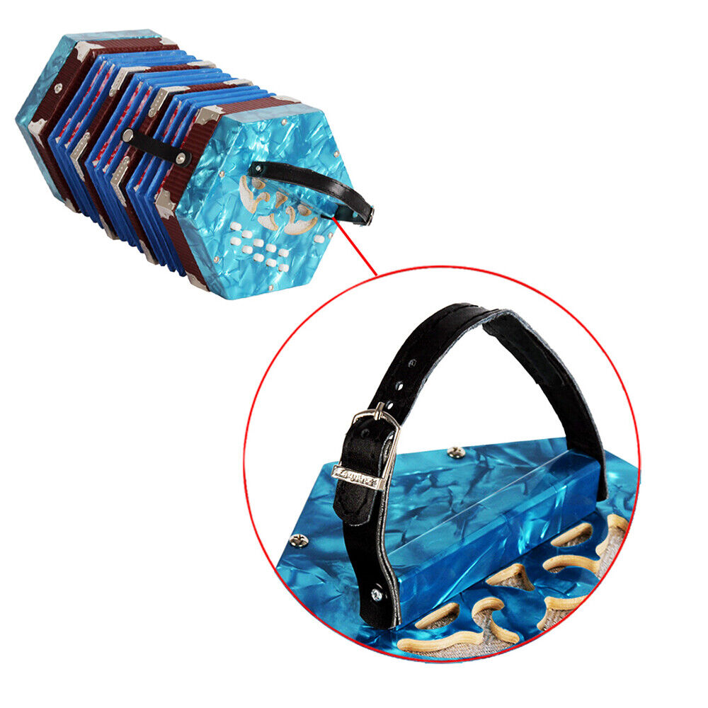 20-Button 40-Reed Anglo Concertina Accordion with Carry Bag