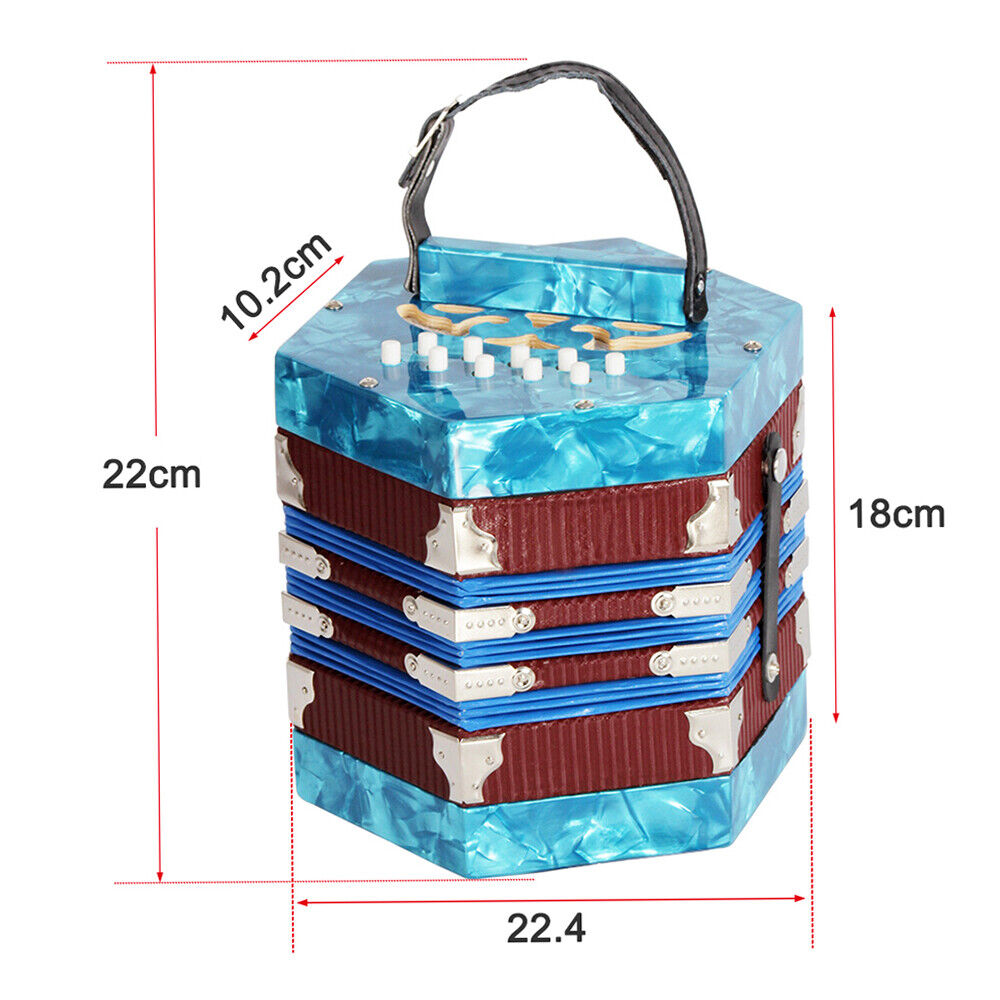 20-Button 40-Reed Anglo Concertina Accordion with Carry Bag