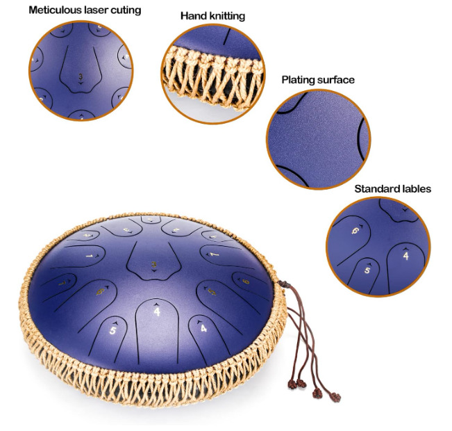 Steel Tongue Drum 15/14 Notes Instrument - Tongue Drums