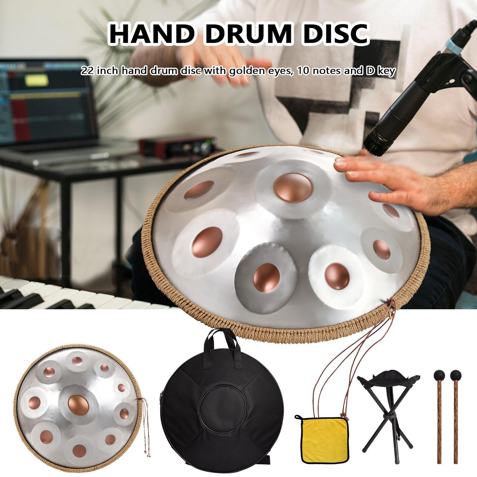 22" D Minor Handpan Drum for Meditation