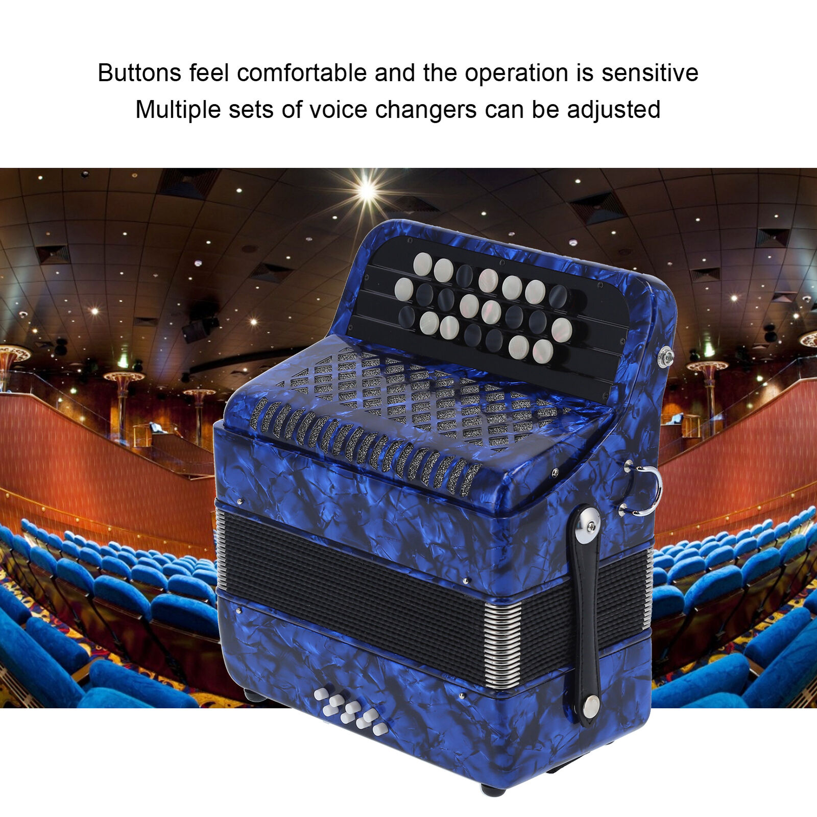 Beginner-friendly 22 Key 8 Bass Accordion