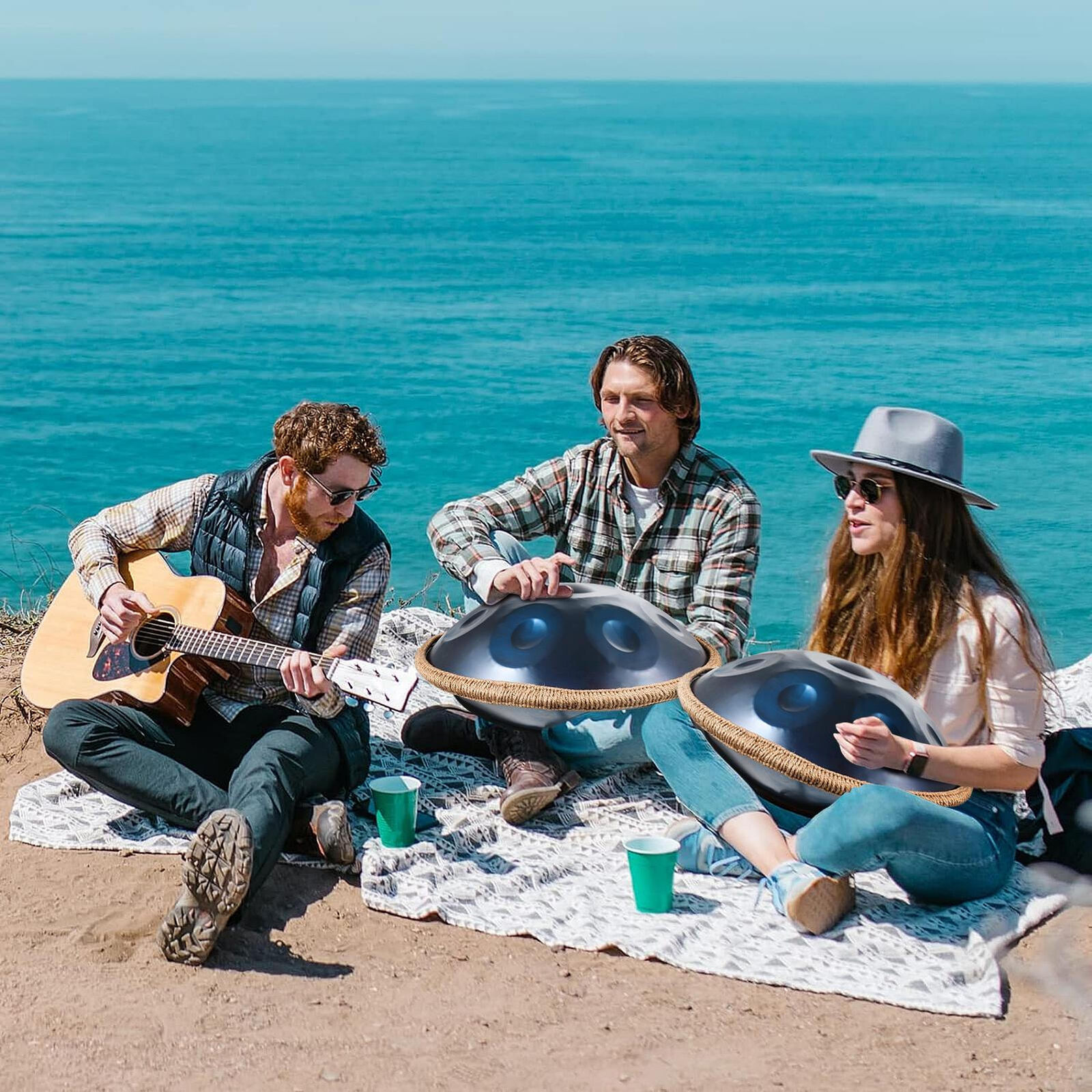 VIP Dark Blue Steel Handpan Drum 9 Notes