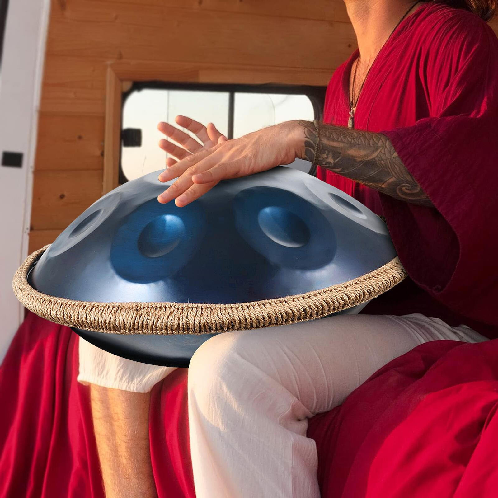 VIP Dark Blue Steel Handpan Drum 9 Notes