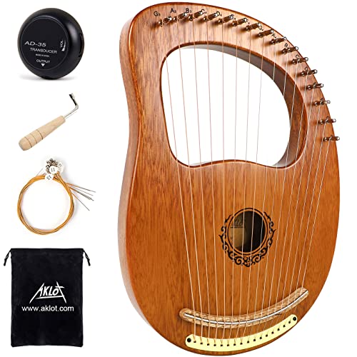 AKLOT 16-String Lyre Harp with Accessories & Gig Bag