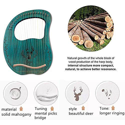 19 Metal Strings Lyre Harp with Bag