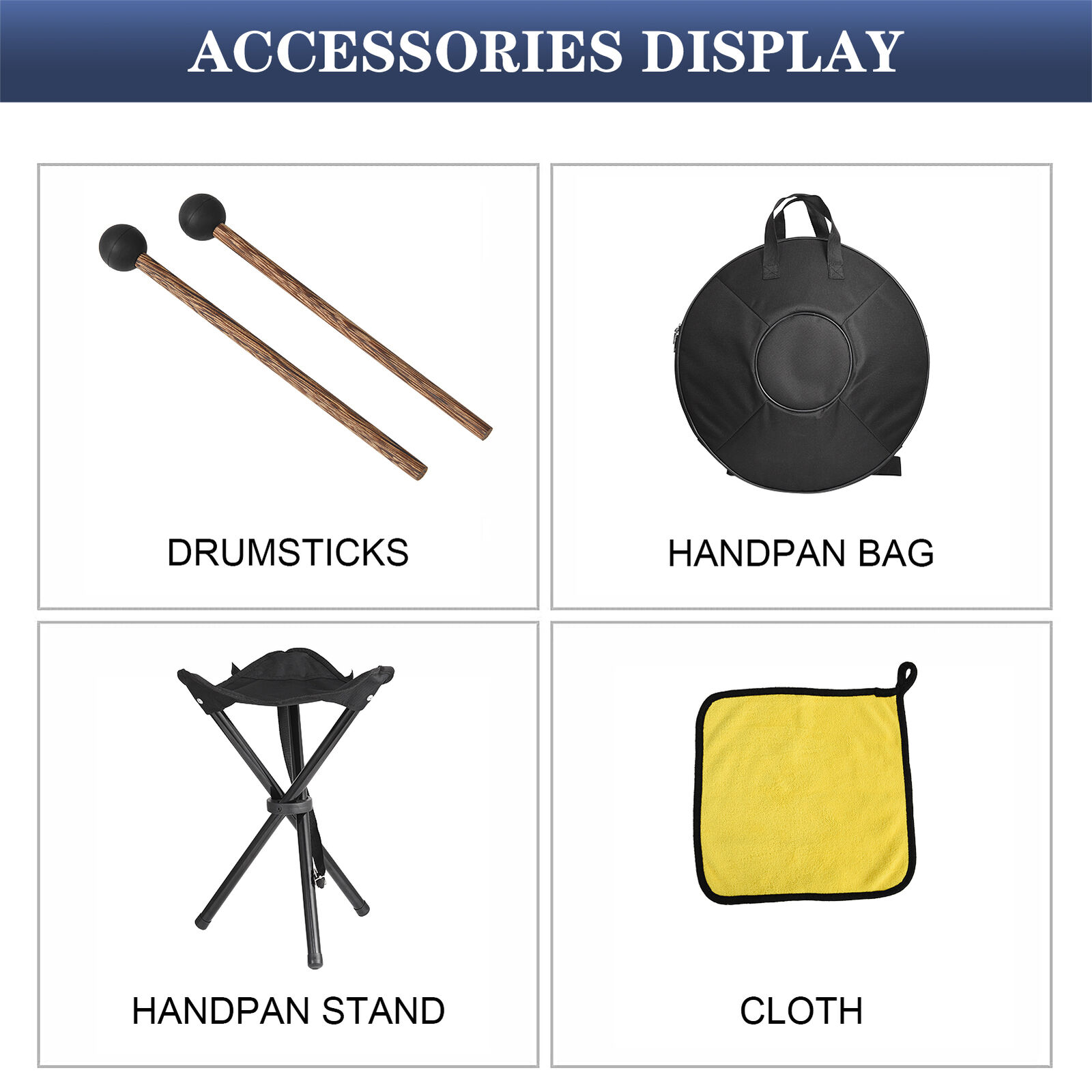 VIP Dark Blue Steel Handpan Drum 9 Notes