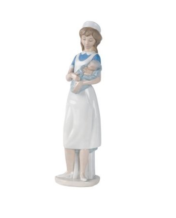 Nao Lladro Porcelain Figurine: Female Nurse - 13-1/4