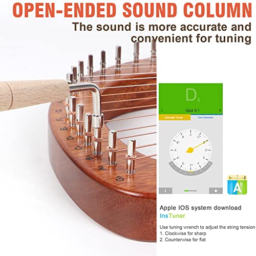 AKLOT 16-String Lyre Harp with Accessories & Gig Bag