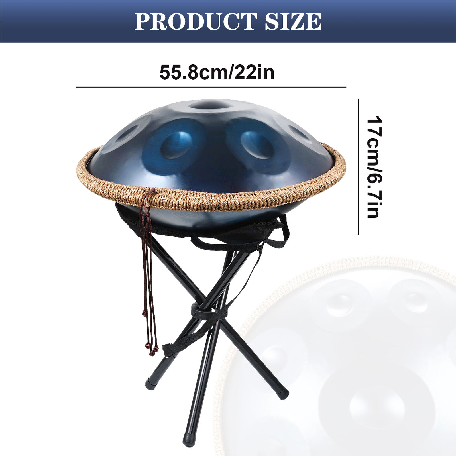 VIP Dark Blue Steel Handpan Drum 9 Notes