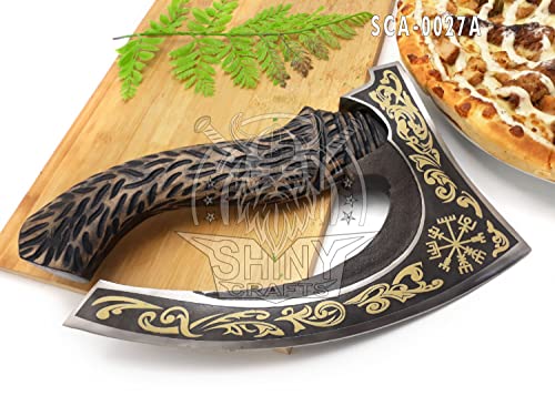Authentic Viking Berserker Axe with Golden Etching