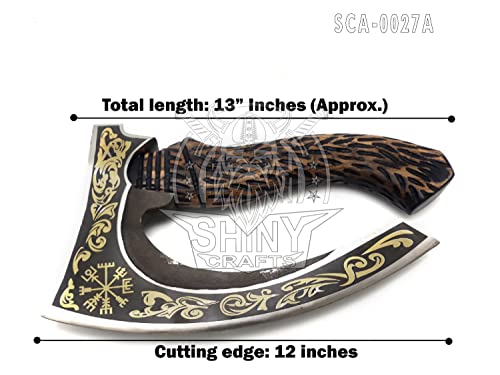 Authentic Viking Berserker Axe with Golden Etching