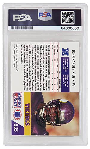 John Randle Signed Vikings 1991 Rookie Football Card