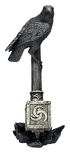 Thor's Hammer Figure with Raven Viking Odin Decor