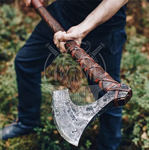 Handmade Viking Two-Handed Berserker Axe with Sheath