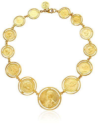 Ben-Amun Gold Necklace with Moroccan Coins, Handmade Vintage