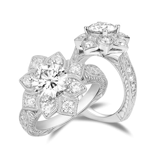 DovEggs Moissanite Engagement Ring 14K Gold Sterling Silver