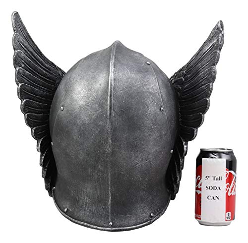 Norse Viking Valkyrie Angel Helmet Decor Sculpture 13.25