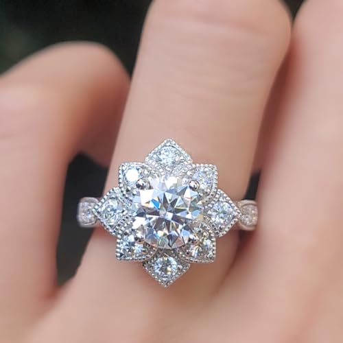 DovEggs Moissanite Engagement Ring 14K Gold Sterling Silver