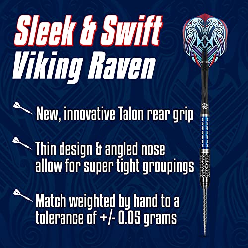 Viking Raven Steel Tip Darts, 90% Tungsten, Handcrafted