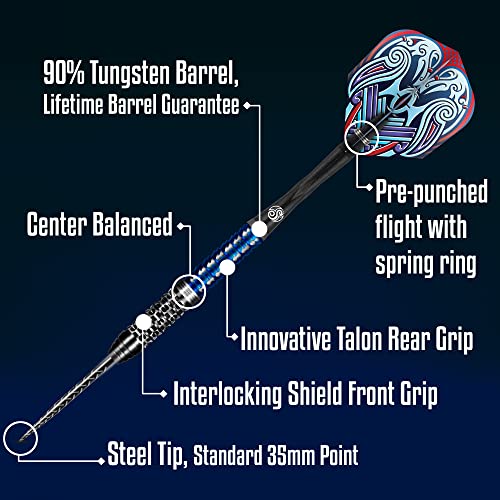 Viking Raven Steel Tip Darts, 90% Tungsten, Handcrafted