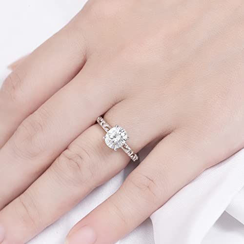 Vintage Oval Moissanite Engagement Ring with Gold Accents