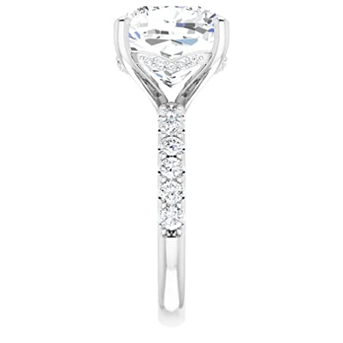 6 CT Colorless Moissanite Engagement & Wedding Ring