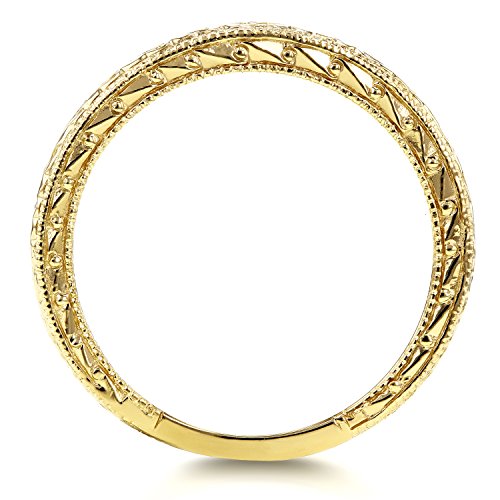 Antique Style Engravings Wedding Band in 14k Gold