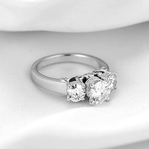 Vintage Moissanite Engagement Ring in 14K Gold-Sterling Silver