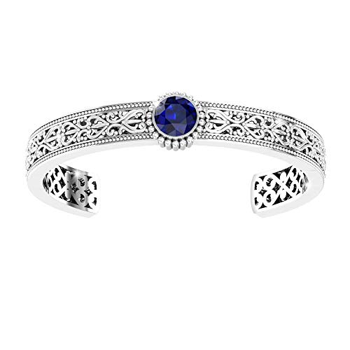 Red Garnet Gemstone Silver Bangle for Women's Jewelry