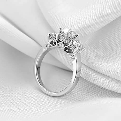 Vintage Moissanite Engagement Ring in 14K Gold-Sterling Silver