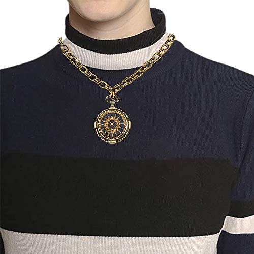 Victorian Vintage Brass Necklace with Dangle Pendant