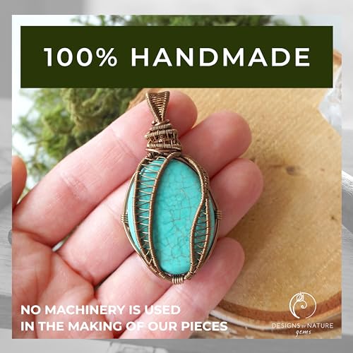 Handmade Turquoise Necklace with December Birthstone, Antique Bronze