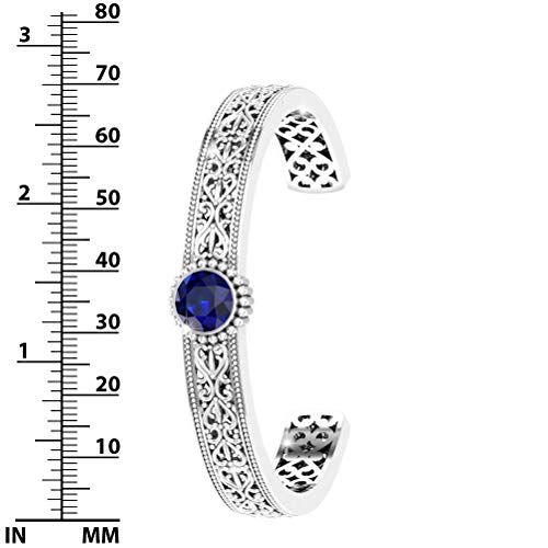 Red Garnet Gemstone Silver Bangle for Women's Jewelry