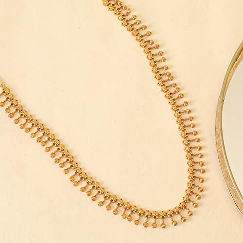 Antique Gold Plated Dara Long Necklace Set - Indian Jewelry for Ethnic Occasions