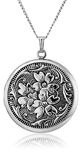 Embossed Antique Finish Locket Necklace - 20