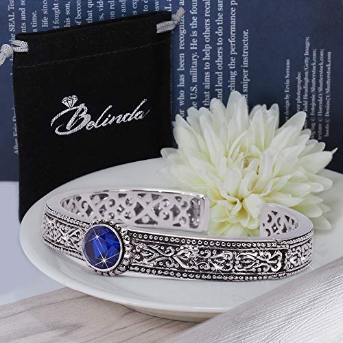 Red Garnet Gemstone Silver Bangle for Women's Jewelry