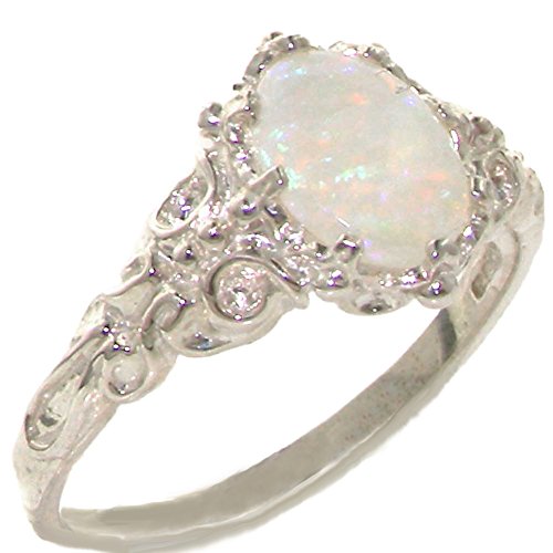 Opal Promise Ring - 925 Sterling Silver, Size 7.5